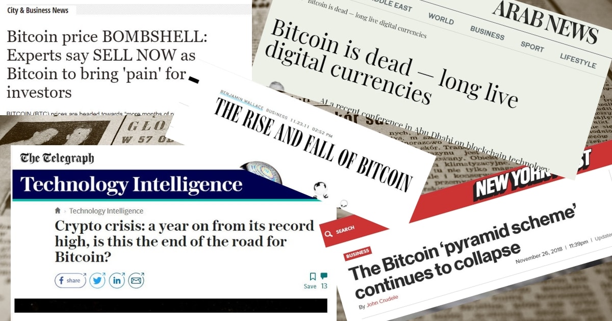 Mainstream Media Says Bitcoin Is Dead: Is It The Time To Buy?