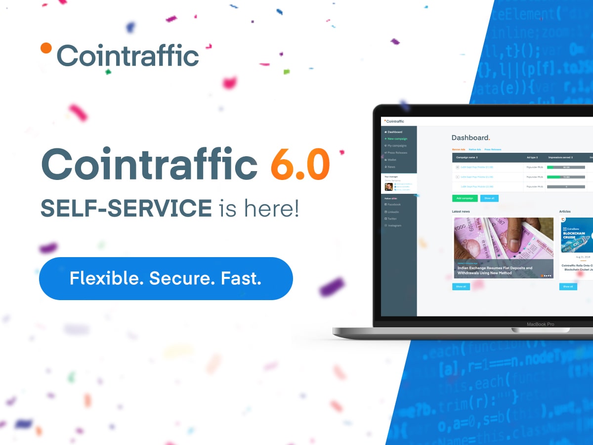 Cointraffic Revolutionises Crypto Advertising By Releasing Cointraffic 6.0 Update With Self-Service Feature