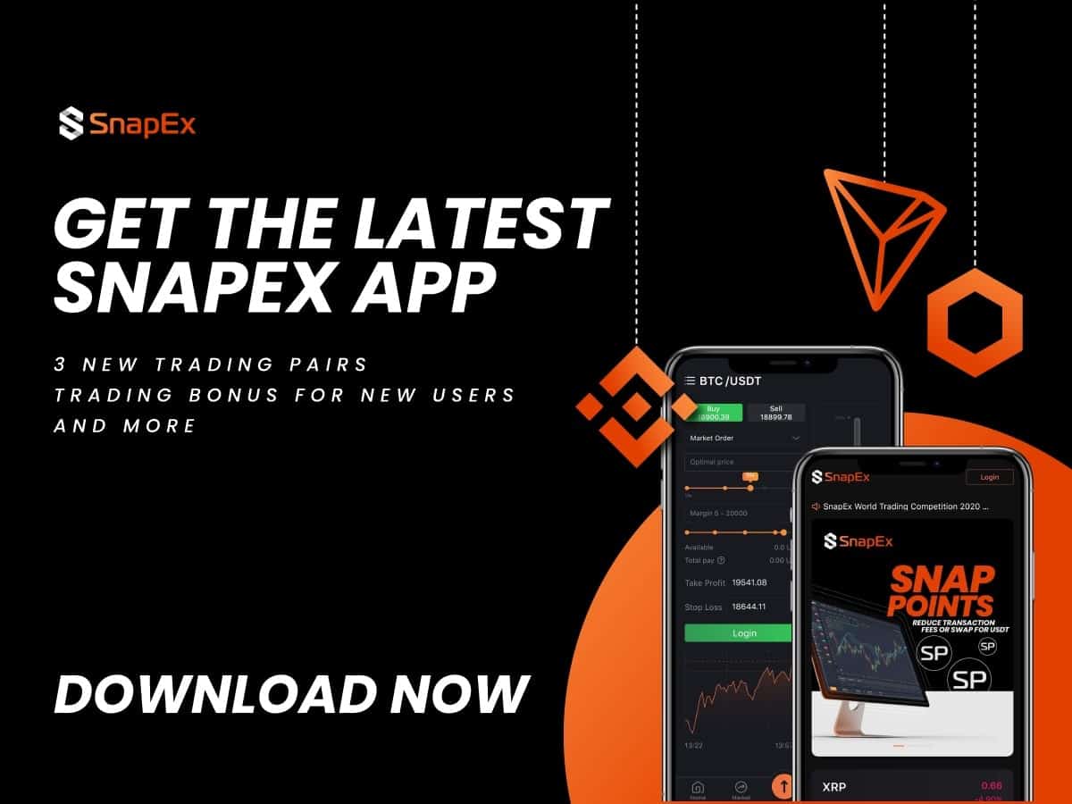 Snapex-adds-link,-bnb-and-trx-alongside-sign-up-bonus-on-a-sleek-new-app