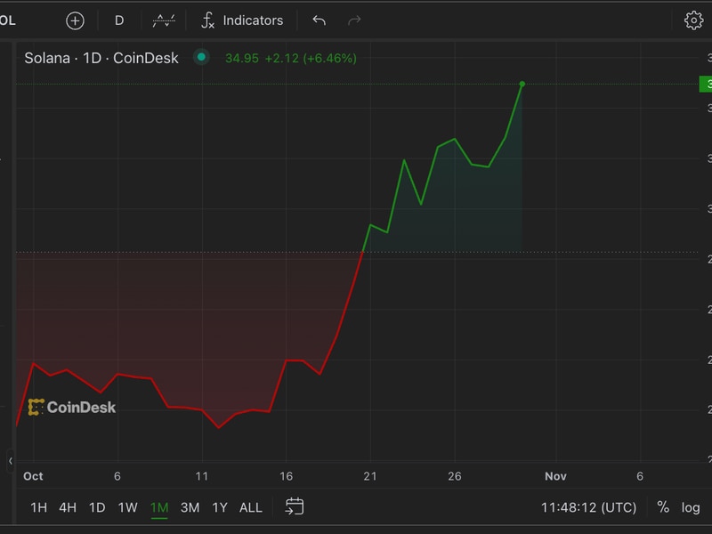 First-mover-americas:-solana’s-sol-gains-50%-in-october