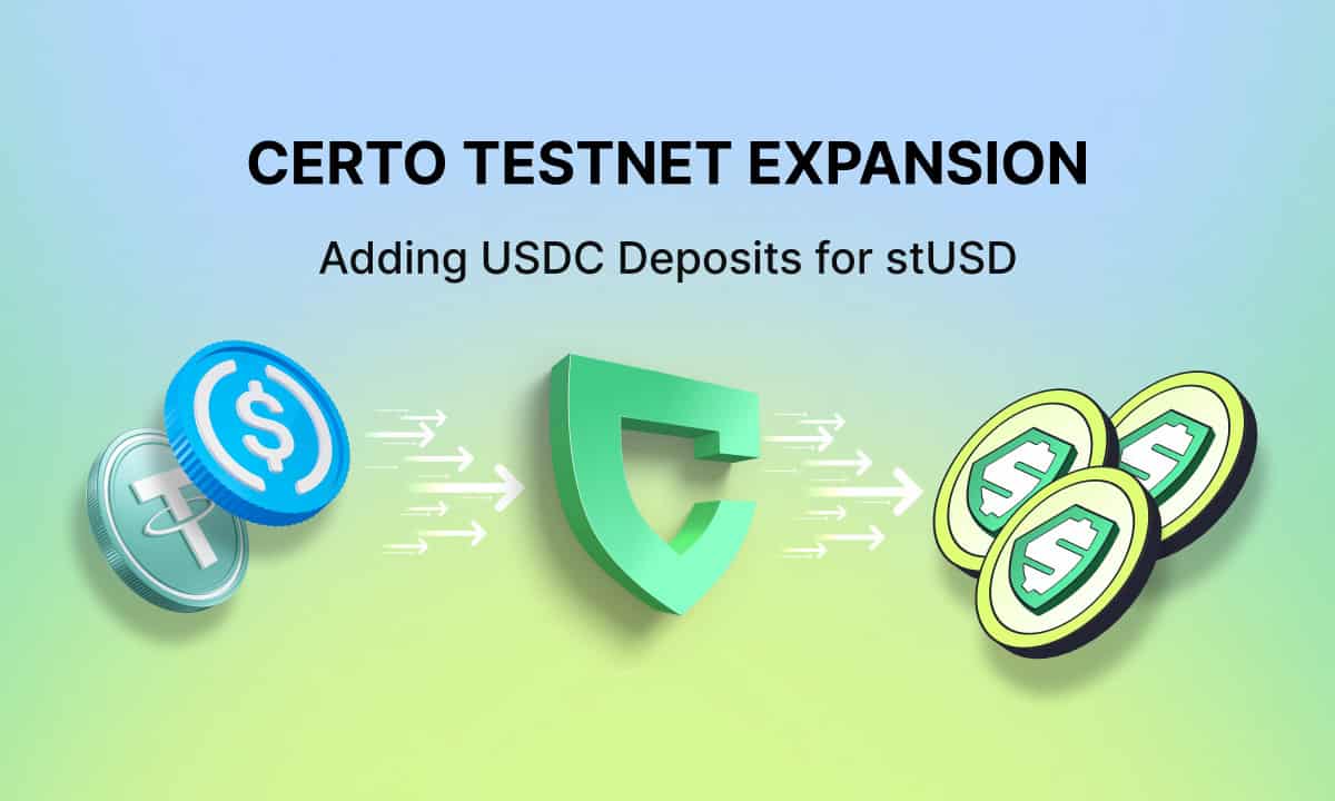 Certo-expands-testnet-to-include-usdc-deposits-for-stusd,-its-interest-earning-stablecoin
