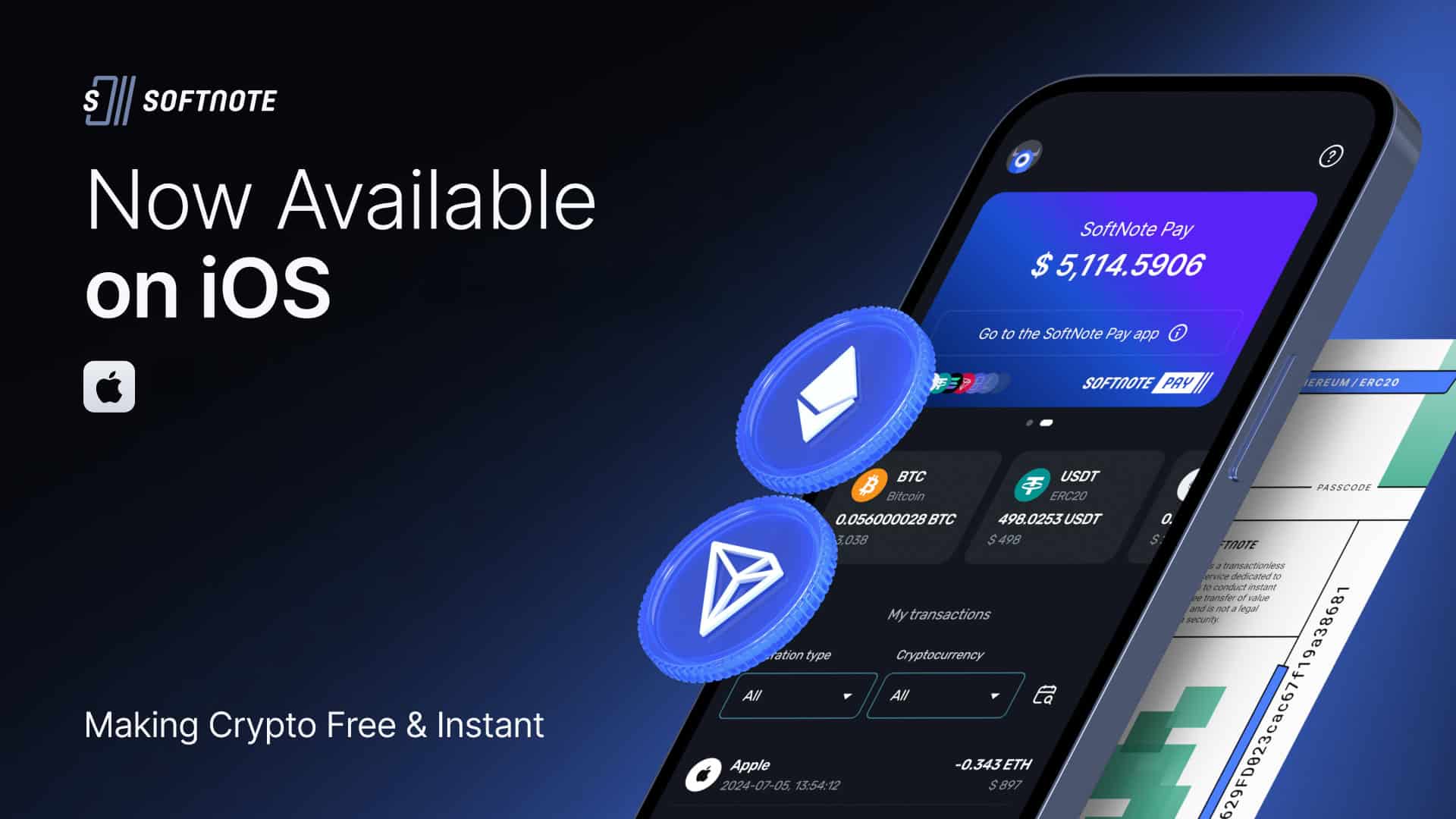 Tectum-rolls-out-softnote-wallet-app-on-ios-–-offering-zero-fee,-instant-crypto-payments